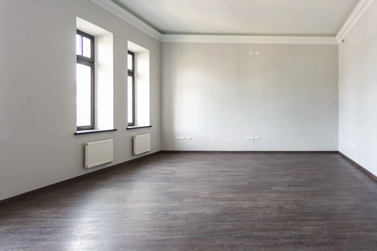 Vacant living room — before staging